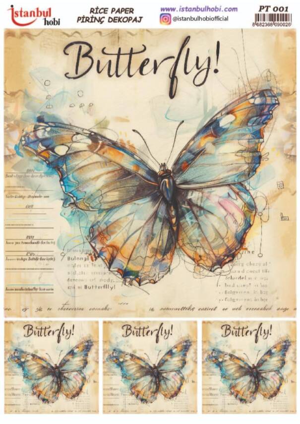 Kelebek Desenli Pirinç Dekopaj Model : PT 0001 - 1