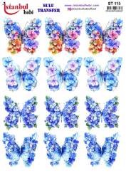 Kelebek Desenli Sulu Transfer Kağıdı STI-115 - Tual Hobi Craft Ist