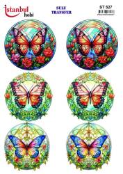 Kelebek Desenli Sulu Transfer Kağıdı STI-527 - Tual Hobi Craft Ist