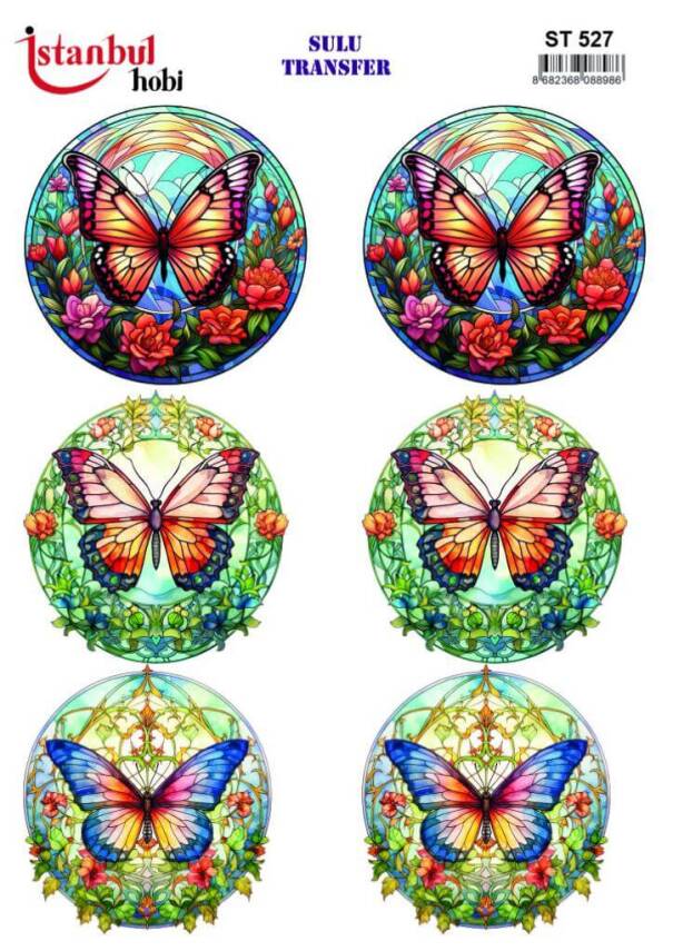 Kelebek Desenli Sulu Transfer Kağıdı STI-527 - 1