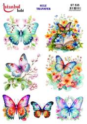 Kelebek Desenli Sulu Transfer Kağıdı STI-535 - Tual Hobi Craft Ist