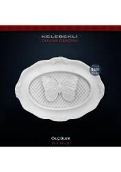 Kelebek Figürlü Duvar Pano (19x14cm) Ham Polyester - Tual Hobi Sanat