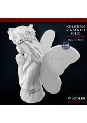 Kelebek Kanatlı Kız Büyük Boy (28x23 cm) Ham Polyester - Tual Hobi Sanat (1)