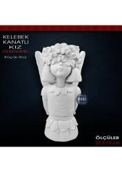 Kelebek Kanatlı Kız Küçükı Boy (23x12 cm) Ham Polyester - Tual Hobi Sanat