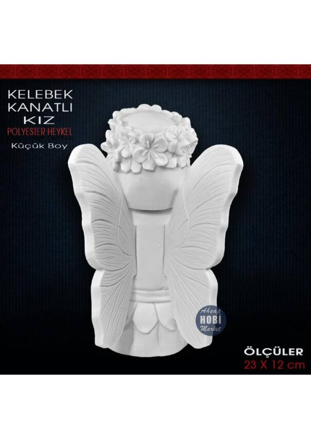 Kelebek Kanatlı Kız Küçükı Boy (23x12 cm) Ham Polyester - 2