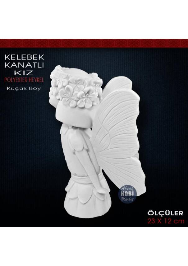 Kelebek Kanatlı Kız Küçükı Boy (23x12 cm) Ham Polyester - 3