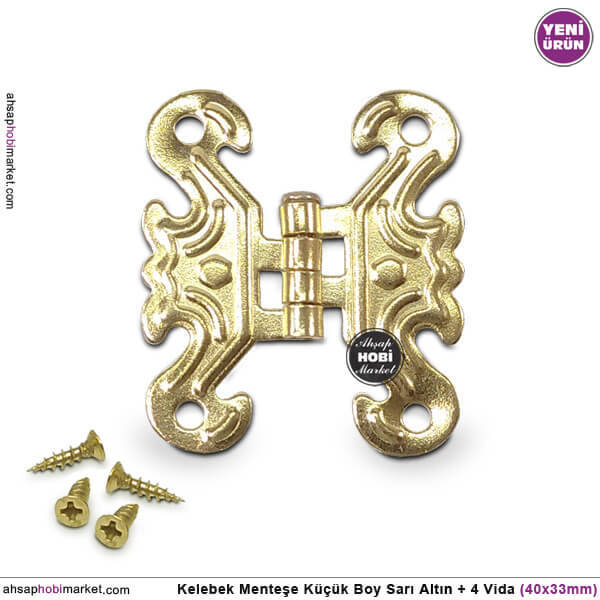 Kelebek Menteşe Gold Altın Küçük (40x33mm) Vidalı - 1