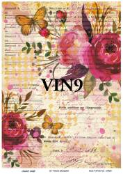 Kelebek ve Çiçek Desenli Pirinç Dekopaj Model : VIN09 - Line Art