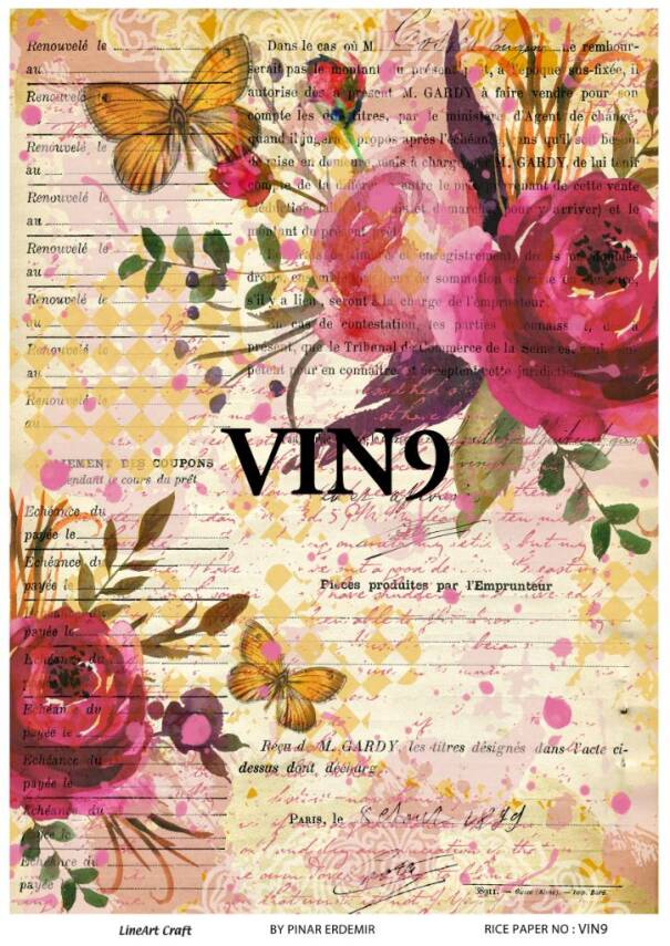 Kelebek ve Çiçek Desenli Pirinç Dekopaj Model : VIN09 - 1