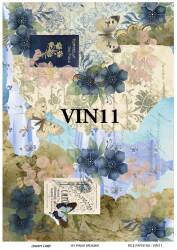 Kelebek ve Çiçek Desenli Pirinç Dekopaj Model : VIN11 - Line Art