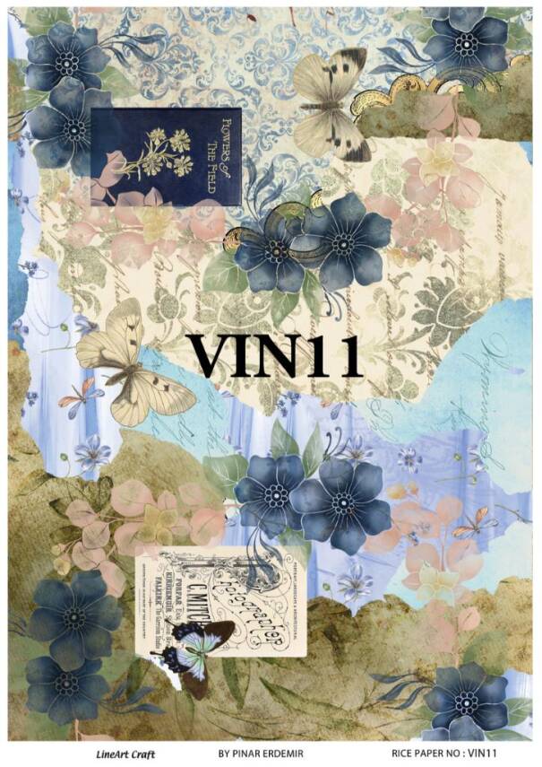 Kelebek ve Çiçek Desenli Pirinç Dekopaj Model : VIN11 - 1
