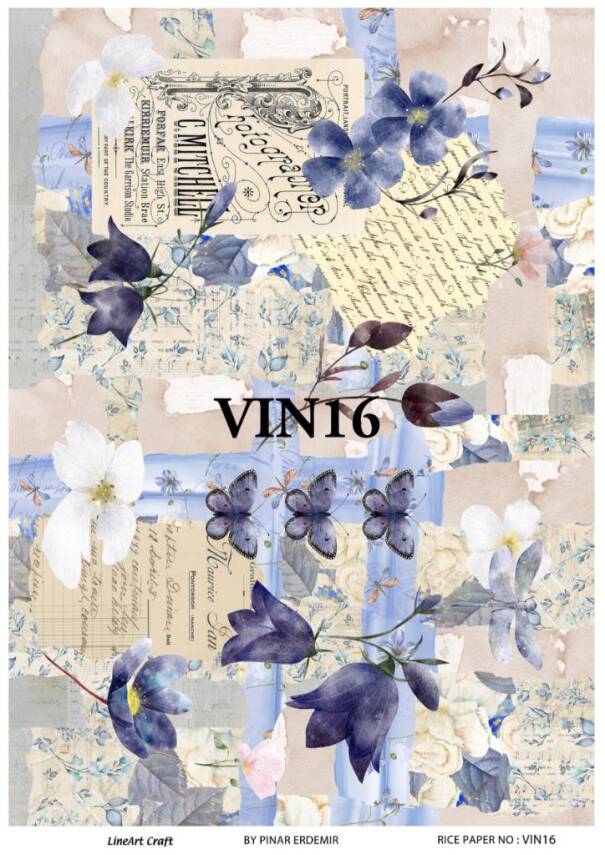 Kelebek ve Çiçek Desenli Pirinç Dekopaj Model : VIN16 - 1