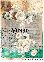 Kelebek ve Çiçek Desenli Pirinç Dekopaj Model : VIN90 - Line Art