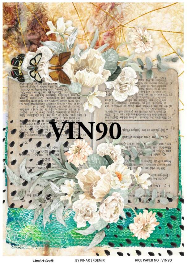 Kelebek ve Çiçek Desenli Pirinç Dekopaj Model : VIN90 - 1