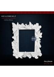 Kelebekli Çerçeve Orta Boy (27X21cm) Ham Polyester - Tual Hobi Sanat