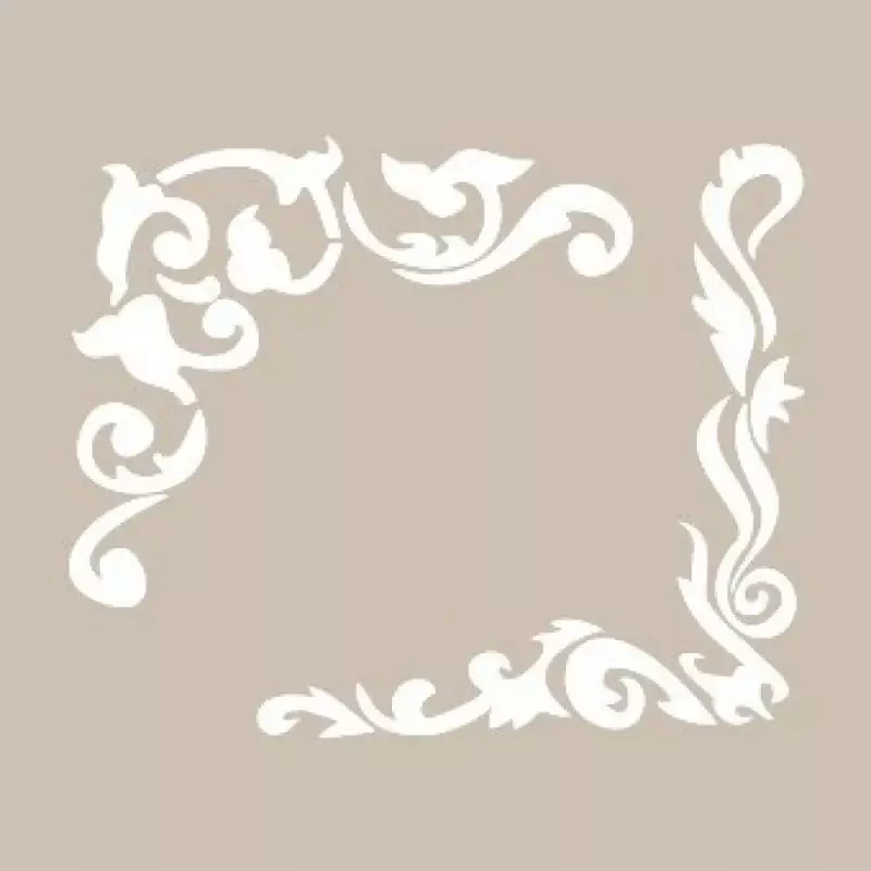 Kenar Motifli Kare Stencil Şablon KA19 - 1