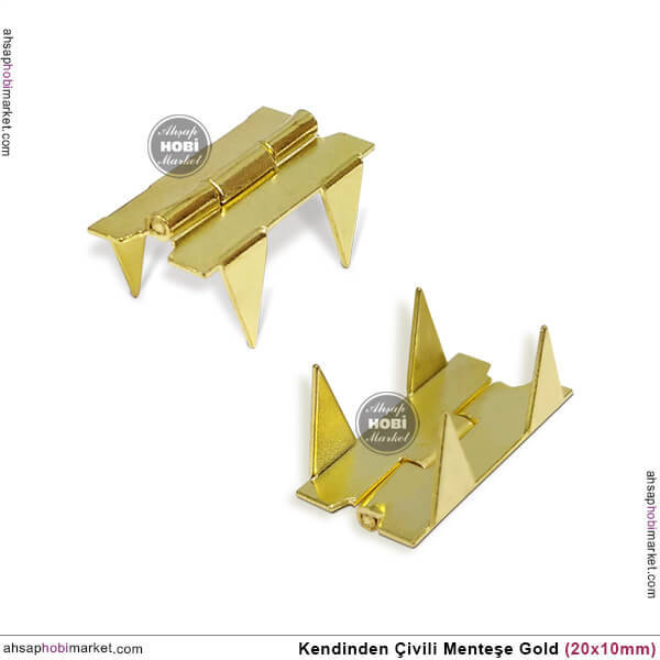 Kendinden Çivili Menteşe Gold Renkli (20x10 mm) - 1