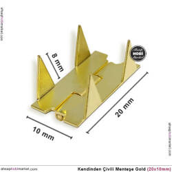 Kendinden Çivili Menteşe Gold Renkli (20x10 mm) - Tual Hobi Sanat (1)