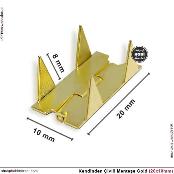 Kendinden Çivili Menteşe Gold Renkli (20x10 mm) - 2