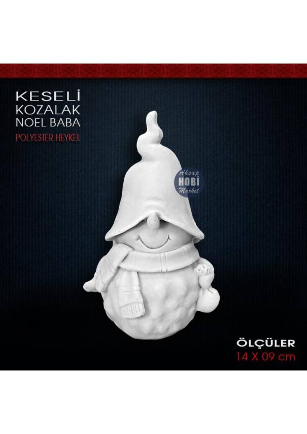 Keseli Kozalak Noel Baba Biblo (14x9 cm) Ham Polyester - 1