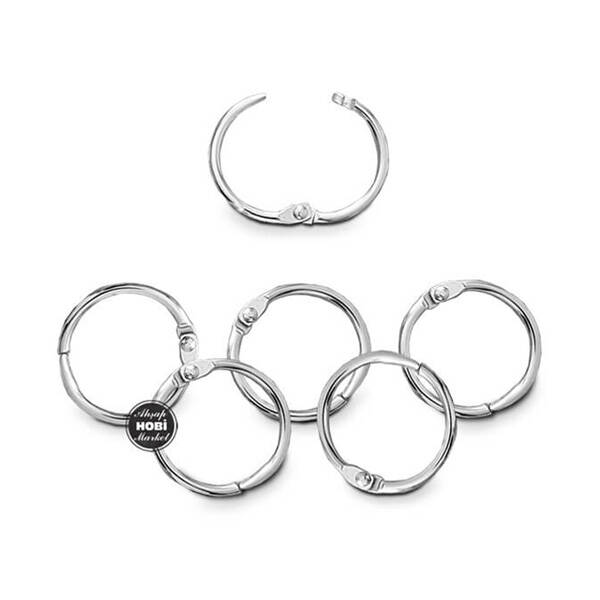 Kilitli Yuvarlak Halka 20 mm Parlak Gümüş Rengi (iç çapı 20 mm) - 1