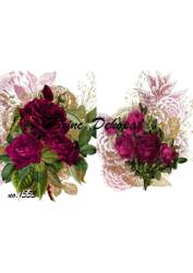 Kırmızı Gül Desenli Pirinç Dekopaj Model : 1555 - Line Art