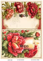 Kırmızı Gül Desenli Pirinç Dekopaj Model : RED 03 - Line Art