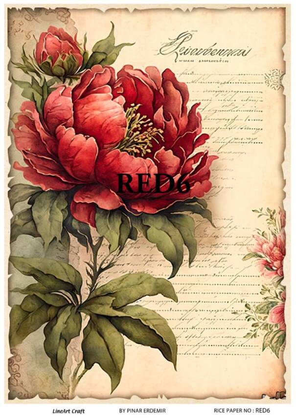 Kırmızı Gül Desenli Pirinç Dekopaj Model : RED 06 - 1