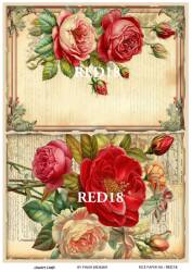 Kırmızı Gül Desenli Pirinç Dekopaj Model : RED 18 - Line Art