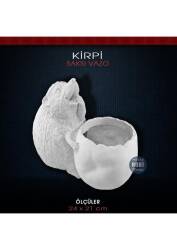 Kirpi Saksı Vazo (24x21cm) Ham Polyester - Tual Hobi Sanat