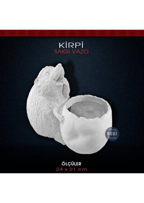 Kirpi Saksı Vazo (24x21cm) Ham Polyester - 1