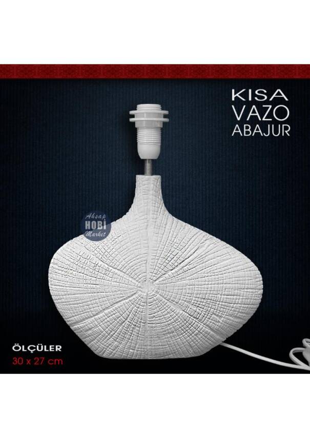 Kısa Vazo Abajur Altı (40x26 cm) Ham Polyester - 1