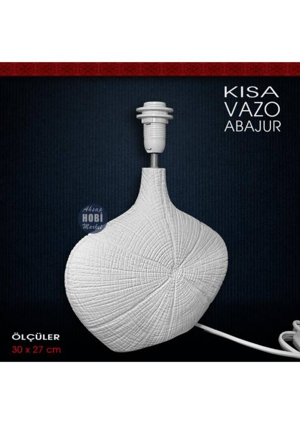 Kısa Vazo Abajur Altı (40x26 cm) Ham Polyester - 2