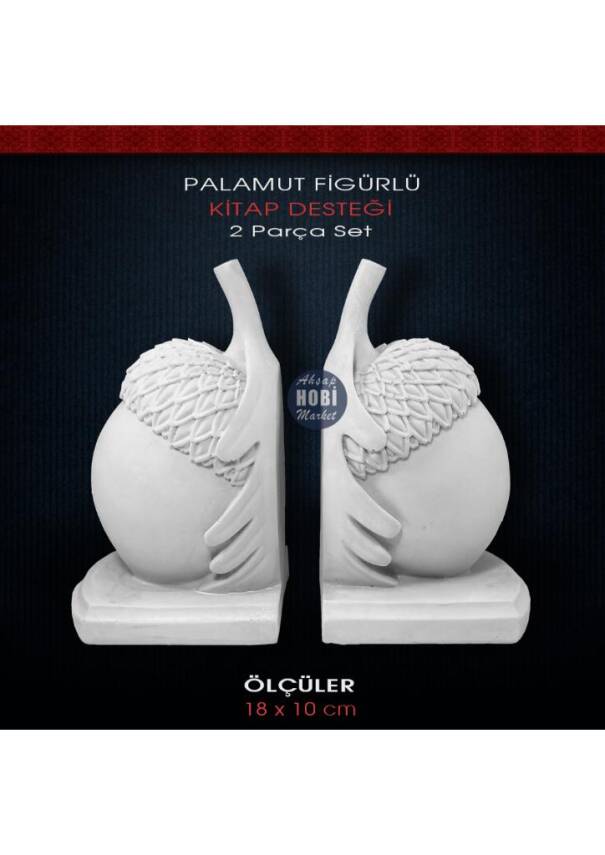 Kitap Desteği Seti Meşe Palamudu Figürlü (2 Parça) - 1