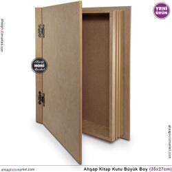Kitap Kutu Büyük Boy (34x26 cm) Ham Ahşap - 3