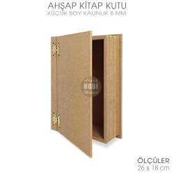Kitap Kutu Küçük Boy (26x18 cm) Ham Ahşap - Tual Hobi Sanat