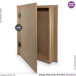 Kitap Kutu Orta Boy (29x22 cm) Ham Ahşap - 3