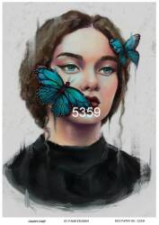 Kız Figürlü Pirinç Dekopaj Kağıdı : 5359 - Line Art