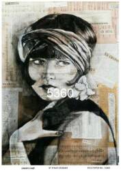 Kız Figürlü Pirinç Dekopaj Kağıdı : 5360 - Line Art