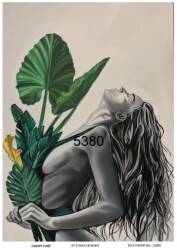 Kız Figürlü Pirinç Dekopaj Kağıdı : 5380 - Line Art