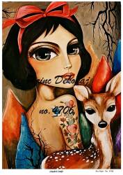 Kız Geyik Desenli Pirinç Dekopaj Model : 4706 - Line Art