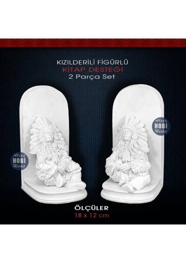 Kızılderili Figürlü Kitap Desteği Seti (2 Parça) - 1
