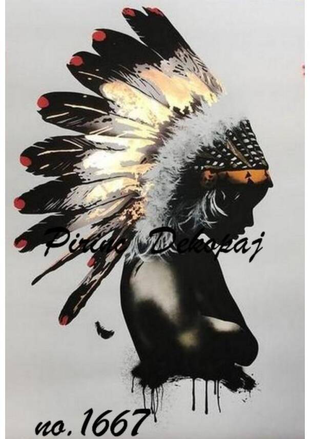 Kızılderili Kadın Figürlü Pirinç Dekopaj Model : 1667 - 1