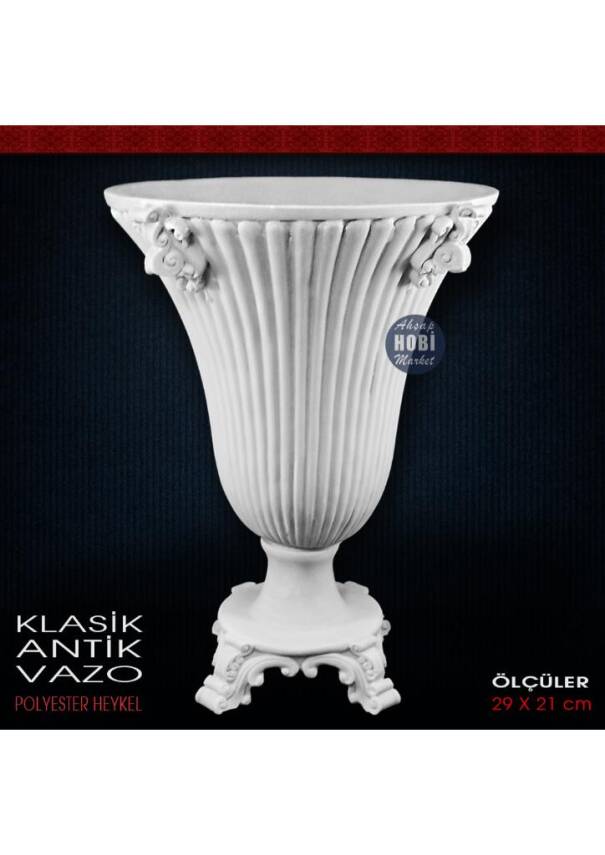Klasik Antik Vazo (29x21 cm) Ham Polyester - 1