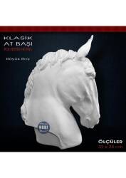 Klasik At Başı Heykeli Büyük (32x24 cm) Ham Polyester - Tual Hobi Sanat