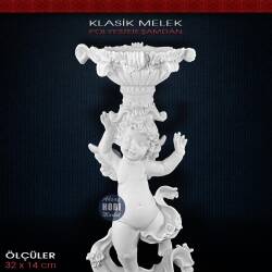 Klasik Melekli Şamdan Mumluk (32x14cm) - Tual Hobi Sanat (1)