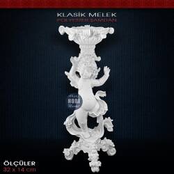 Klasik Melekli Şamdan Mumluk (32x14cm) - Tual Hobi Sanat