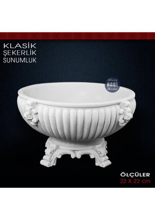 Klasik Şekerlik Sunumluk Gondol (22x22 cm) Ham Polyester - 1