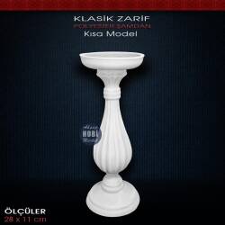 Klasik Zarif Şamdan Mumluk (28x11cm) Küçük Boy - Tual Hobi Sanat