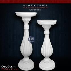 Klasik Zarif Şamdan Mumluk (34x11cm) Büyük Boy - Tual Hobi Sanat (1)